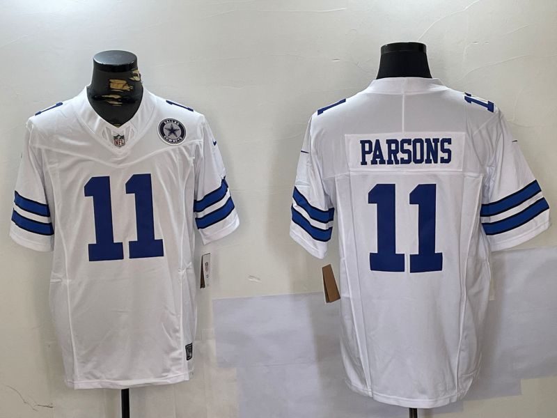 Men Dallas Cowboys #11 Parsons White 2024 Nike Three generations Vapor Limited NFL Jersey style 6